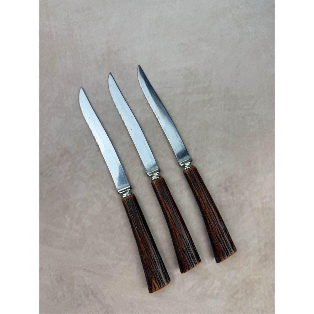 Vintage Forgecraft Knives Bakelite Handles Tested Mod MCM Set of 3